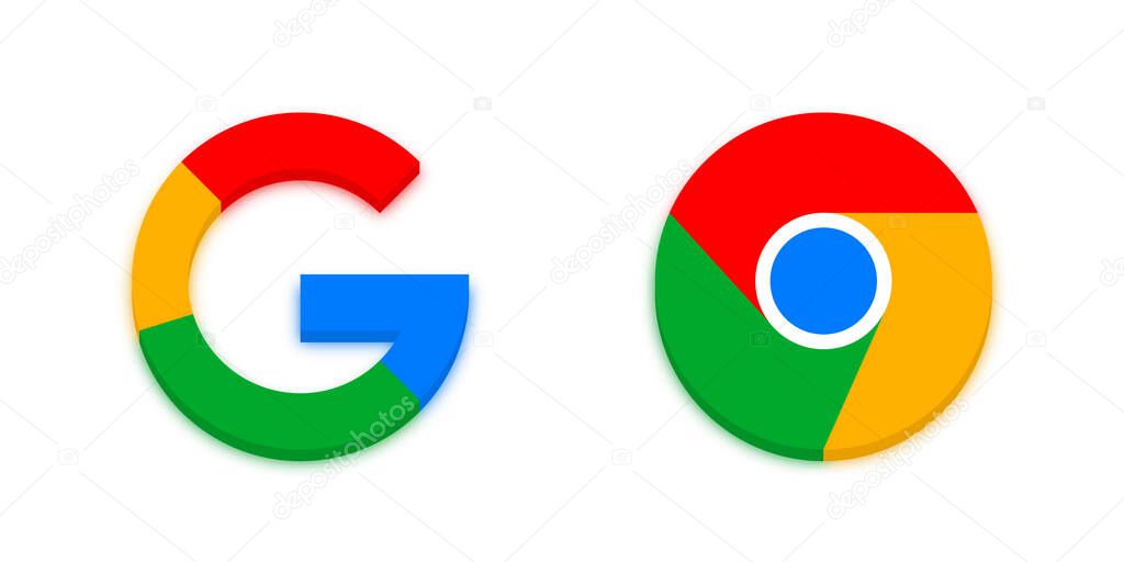 Google logo. Google search bar. Google vector icon. Social media icons