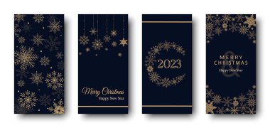 Noel Posteri. Kış poster şablonu. Kar taneli Noel arkaplanı. Poster, afiş ya da arka plan. Vektör illüstrasyonu