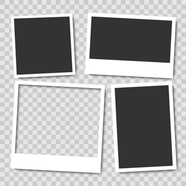 Photo frames. Photo frames, isolated. Template mockup photo frame different shapes. Vector illustration
