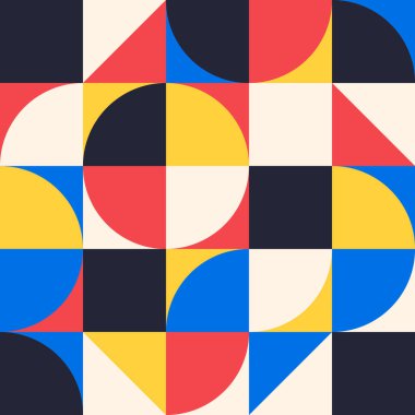 Bauhaus tarzı. Geometrik Desen Soyut Minimalist Arkaplan. Bauhaus element tasarımı. Geometrik şekiller farklı