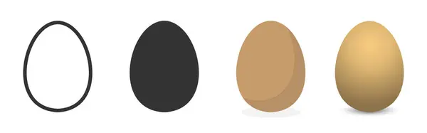 Eier Eiervektorsymbol Ostereier Eier Unterschiedlichem Stil lizenzfreie Stockvektoren
