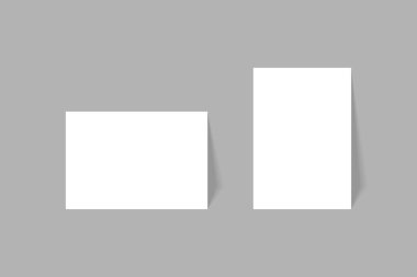 Kağıt Çarşaf. Gölgeli Boş Kağıt Çarşaflar. A4 format kağıdı. Beyaz Gerçekçi Kağıt Çarşaf