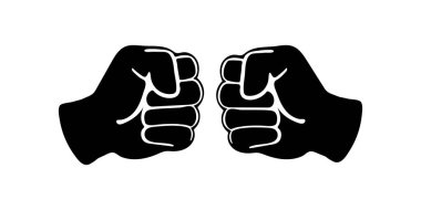 El sıkışalım. Selamlama yumrukları. İkon dağıt. Yumruk tokuşturma. İş Vektörü Simgesi