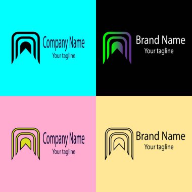 n harfi logo şablon tasarımı düzenlenebilir