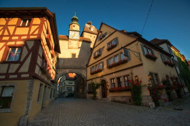 rothenburg ob der tauber, franconia, Bavyera, Almanya tarihi şehrin güzel manzara