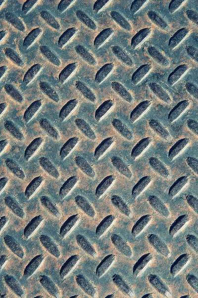 Old Rusty Diamond Metal Plate Texture Pattern Used Abstract Background — Stock Photo, Image