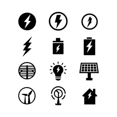 Bu canlı enerji ikonu seti gösterişli ve modern bir tasarım içinde eşsiz bir güç ikonu koleksiyonu sunuyor. Enerji ile ilgili projelerde kullanılmaya elverişli olan bu simgeler uygulamalar ve web siteleri için çok yönlü bir çözüm sunmaktadır