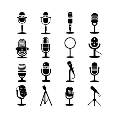 Bu parlak mikrofon ikonu silueti ses ve müziğin özünü yakalar. Sesle ilgili projelerde kullanılmak için mükemmel, bu tasarım açık çizgileri ve minimalist tarzı olan modern bir estetik içeriyor. Müzisyenler ve podcast yapımcıları için ideal