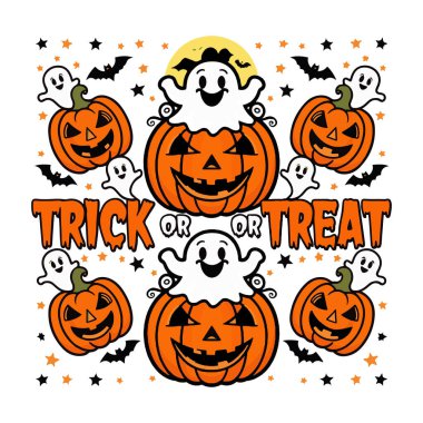 Cadılar Bayramı temalı kabaklar, hayaletler ve yarasalar gibi ürkütücü unsurlar içeren bu vektör çizimi festival tasarımları için mükemmel. Cadılar Bayramı kutlamaları için yaratılmış, bayramın ürkütücü atmosferini canlandırıyor. Posterler ve davetiyeler için ideal