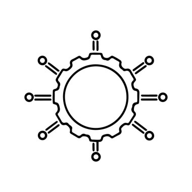 dişli simgesi, vektör çizimi.