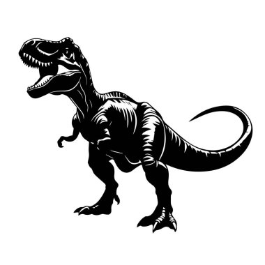Siyah ve beyaz tyrannosaurus rex çizimi