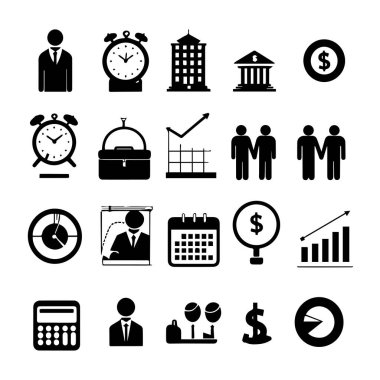 İş simgeleri siluet ayarlandı