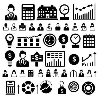 siluet iş Icon set