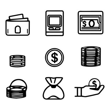 Finansal simgeler silueti ayarlandı