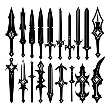 Fantezi kılıç siluetleri koleksiyonu
