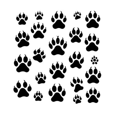 Hayvan pençesi izi koleksiyonu silueti