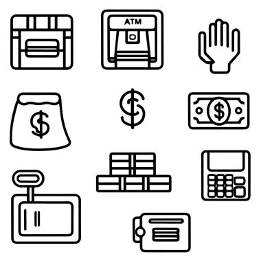 Mali işlem simgeleri silueti