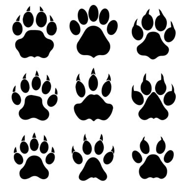 Dokuz hayvan pençesi izi silueti