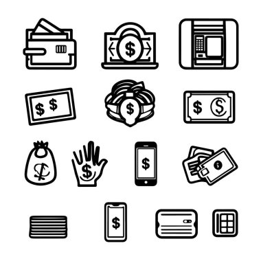 Mali işlem simgeleri silueti