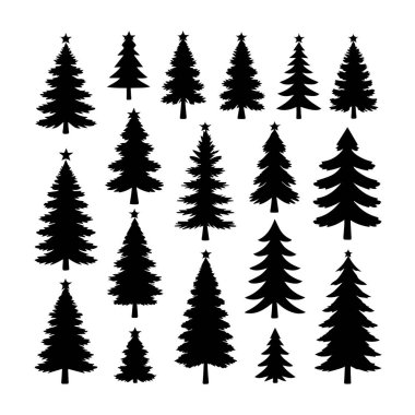 Noel ağacı siluetleri koleksiyonu