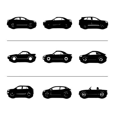 Dokuz araba silueti varyete silueti