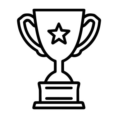 Ödül kazanan kupa siluet simgesi