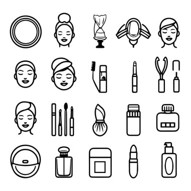 Güzellik simgeleri silueti oluşturur