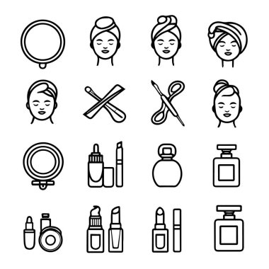 Güzellik simgeleri silueti oluşturur