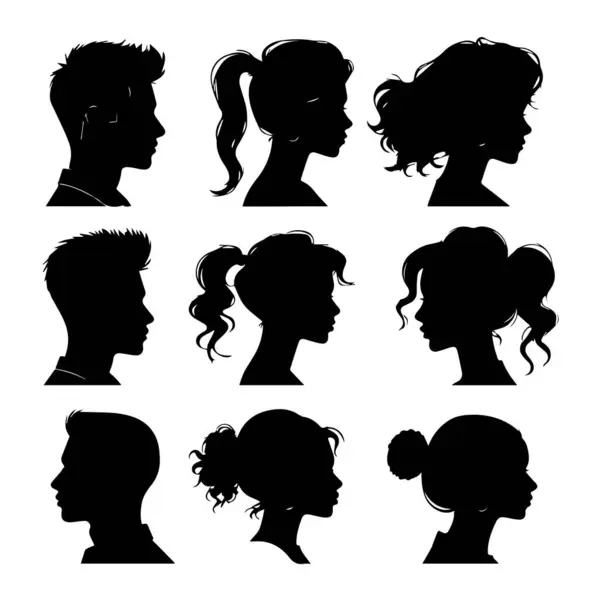 Dokuz kafadan vurulmuş siluet Kadın ve erkek silueti