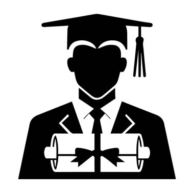 Diplomalı mezun öğrenci silueti.
