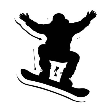 Snowboardcu siluet aksiyon çekimi