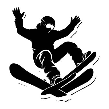 Snowboardcu siluet aksiyon çekimi