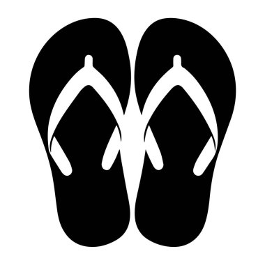 Basit siyah ve beyaz parmak arası terlik simgesi