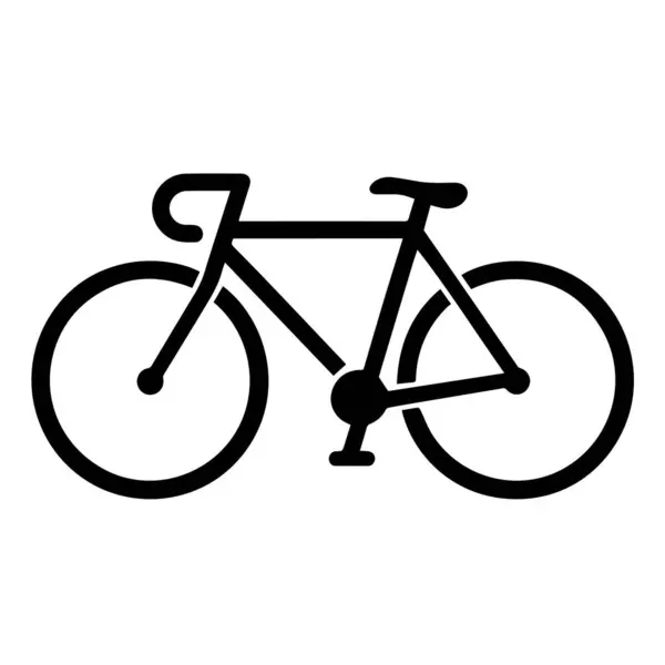 Basit siyah beyaz yol bisikleti simgesi