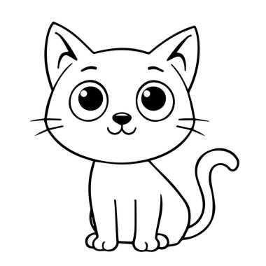 Beyaz arkaplanda izole edilmiş şirin kedi yavrusu.
