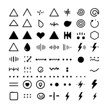 Elle çizilmiş karalama simgeleri ve sembolleri koleksiyonu