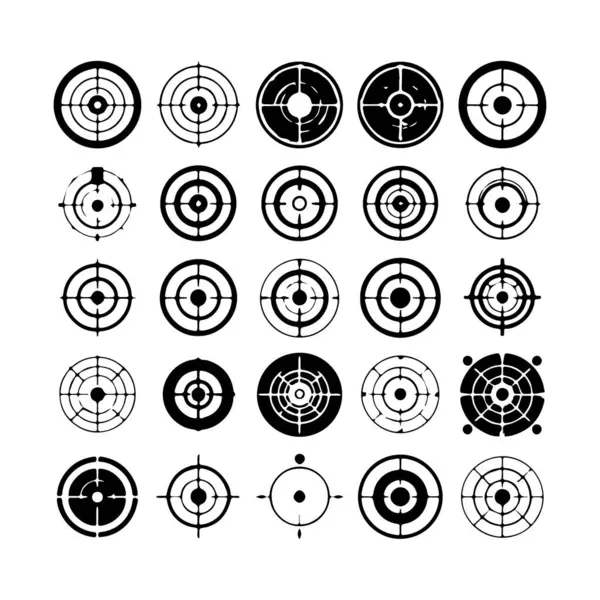 Siyah-beyaz 28 hedef simge koleksiyonu