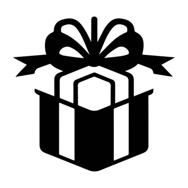 Basit siyah beyaz hediye kutusu illüstrasyonu