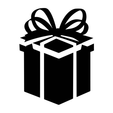 Basit siyah beyaz hediye kutusu illüstrasyonu