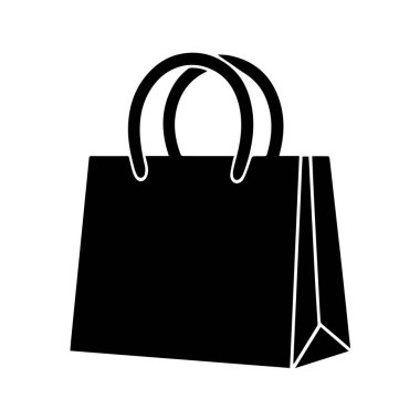 Basit siyah alışveriş çantası ikonu resimlemesi