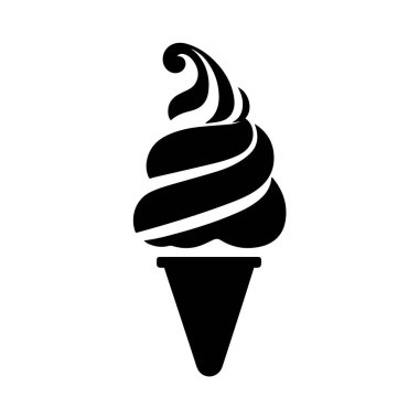 Girdaplı yumuşak servis dondurma konisi simgesi grafiği