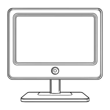 Modern bir bilgisayar monitörünün basit çizimi