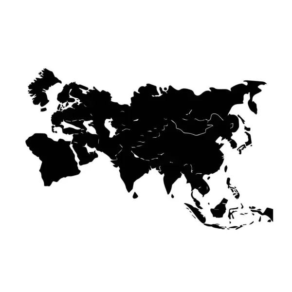 Avrasya kıtasının siyah siluet haritası