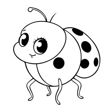 Çocuklar için sevimli bir uğur böceği çizimi çizimi