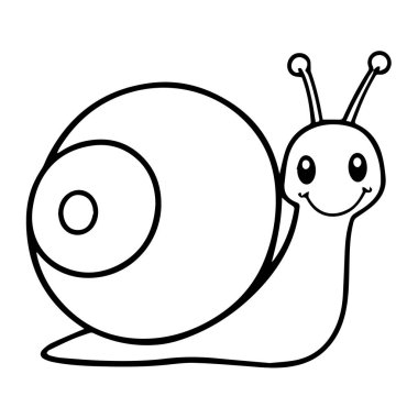 Tatlı çizgi film salyangoz çizimi sanat çizimi