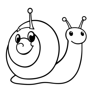 Tatlı çizgi film salyangoz çizimi sanat çizimi