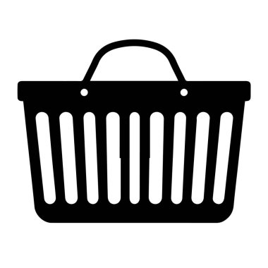 Web tasarımı için basit siyah alışveriş sepeti simgesi