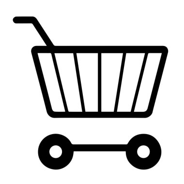 Web sitesi ve uygulama tasarımı için basit bir siyah alışveriş arabası simgesi