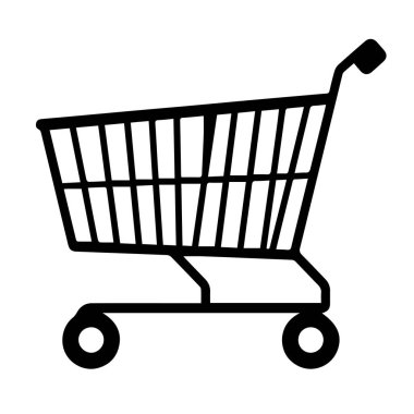 Basit siyah alışveriş arabası resimleme