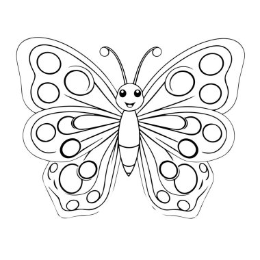 Boyama sayfaları için güzel bir kelebek çizgisi.